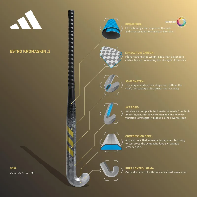 Adidas Estro Kromaskin .2 Hockey Stick (2023/24) 4 Adidas Estro Kromaskin .2 Hockey Stick (2023/24) - Image 2