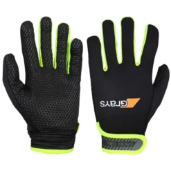 Grays G500 Gel Hockey Gloves - Black/Neon Yellow (2023/24)